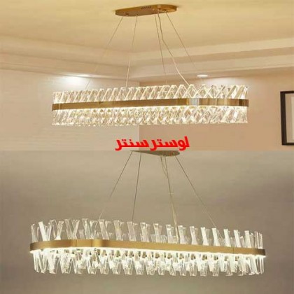 لوستر کریستالی ویدا مشکی 80-30 طلایی