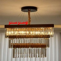 لوستر چوبی کریستالی آلما مربع