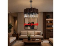 لوستر چوبی کریستالی تاج