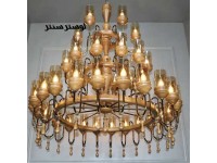لوستر چوبی فلورا فندوقی شاخه طلا