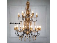 لوستر چوبی هجده شعله شارلوت