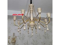لوستر چوبی ملانی کرم شاخه طلایی