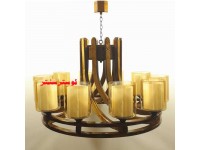 لوستر چوبی پیچک ده شعله