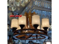 لوستر چوبی پیچک هشت شعله