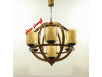 لوستر چوبی ملکا 7 شعله