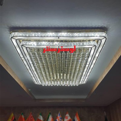لوستر سقفی مستطیل 33636 سایز 150-100 طلایی