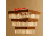 لوستر چوبی کریستالی آلما مربع