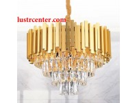لوستر مدرن کریستالی 355-40 طلایی