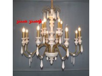 لوستر چوبی فرانسوی نورا کرم طلایی