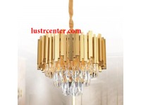 لوستر مدرن کریستالی 355-30 طلایی