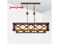 لوستر چوب و فلز رویال پنج شعله