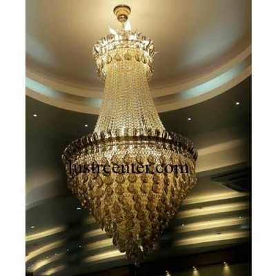 لوستر بزرگ کریستالی نگین