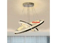 لوستر آویز مدرن کریستالی دو حلقه b30