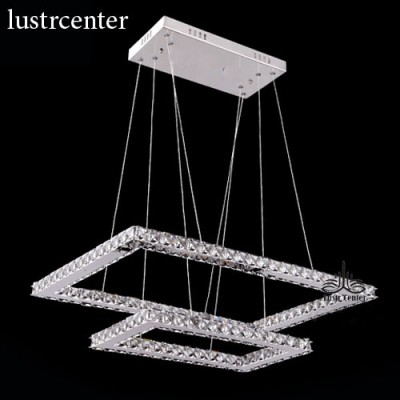 آویز کریستالی مدرن 7106 دو طبقه مستطیل