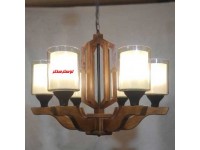 لوستر چوبی بردیا شش شعله