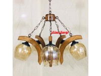 لوستر چوبی نارین پنج شاخه