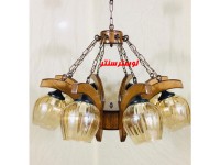 لوستر چوبی نارین هشت شاخه 