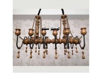 لوستر چوبی مدرن دوازده شعله خطی هوران