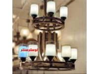 لوستر چوبی پیچک پانزده شعله