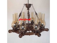 لوستر چوبی سکان هشت شاخه