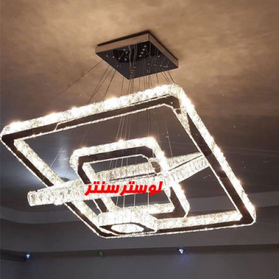 آویز مدرن کریستالی مربع 80-60-40-20