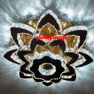 لوستر سقفی کریستالی گلبرگ سایز 60 طلایی