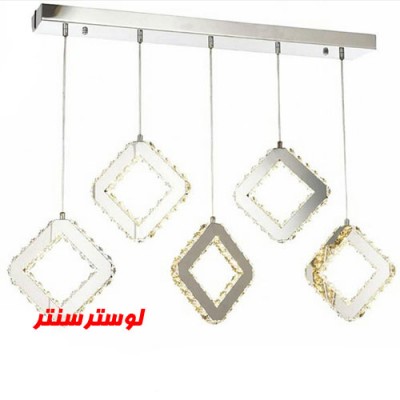 آویز مدرن کریستالی خطی لوزی 8104 