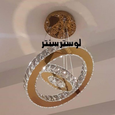 لوستر کریستالی مدرن گرد 40-20 طلایی