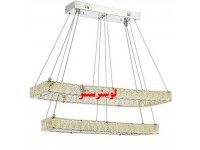 آویز کریستالی مدرن 7107 دو طبقه مستطیل