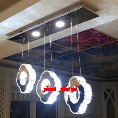 آویز مدرن کریستالی سه خطی سانی