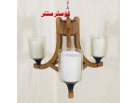 لوستر چوبی ستاره سه شعله