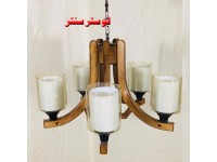 لوستر چوبی ستاره پنج شعله