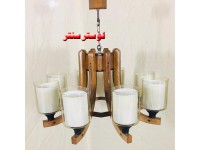 لوستر چوبی ستاره هشت شعله