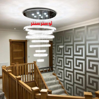 چراغ آویز مدرن کریستالی 8101 هشت حلقه