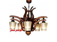 لوستر چوبی آلاله پنج شعله 