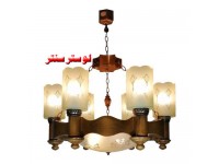لوستر چوبی نگین شش شاخه