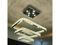 آویز کریستالی مدرن 7108 سه طبقه مستطیل