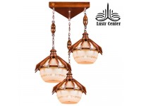 لوستر آویز چوبی پرنیا 3 شعله