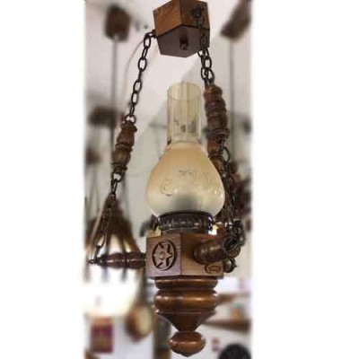 لوستر آویز چوبی مهرسا