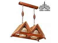 لوستر آویز چوبی آلاچیق 2 شعله تک کار