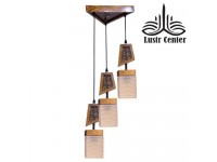 لوستر آویز چوبی آروشا سه شعله