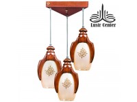 لوستر آویز چوبی اورانوس سه شعله