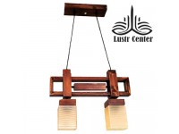 لوستر آویز چوبی رکسانا 2 شعله کتیبه ای