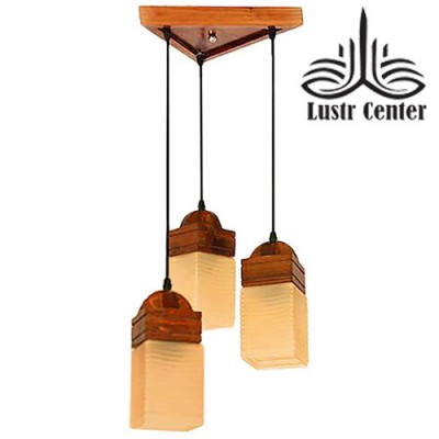 آویز چوبی نامنظم تینا سه شعله