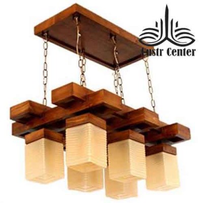 لوستر چوبی الینا شش شاخه