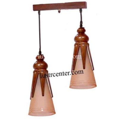 آویز چوبی یاس دو شعله