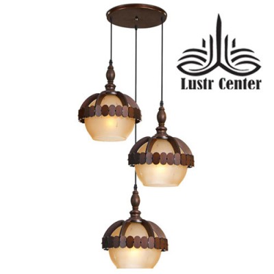آویز چوبی اطلس سه شعله