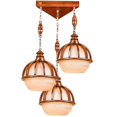 لوستر چوبی چتری سه شعله تک کار