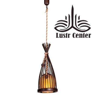 لوستر آویز چوبی الینا تک شعله دارکار