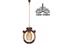 لوستر آویز چوبی حلقه تکی دارکار